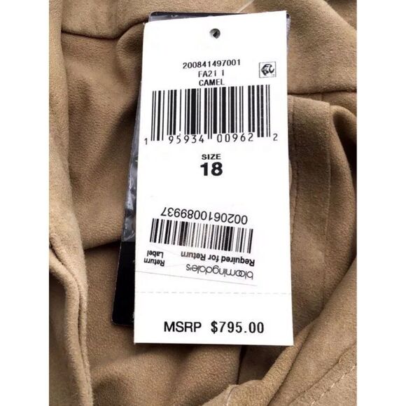 Ralph Lauren Retail $795 Goat Suede Leather Dress Belted SHIRT DRESS Size 18 - Picture 5 of 7